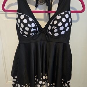 Black and White Polka Dot Swimsuit